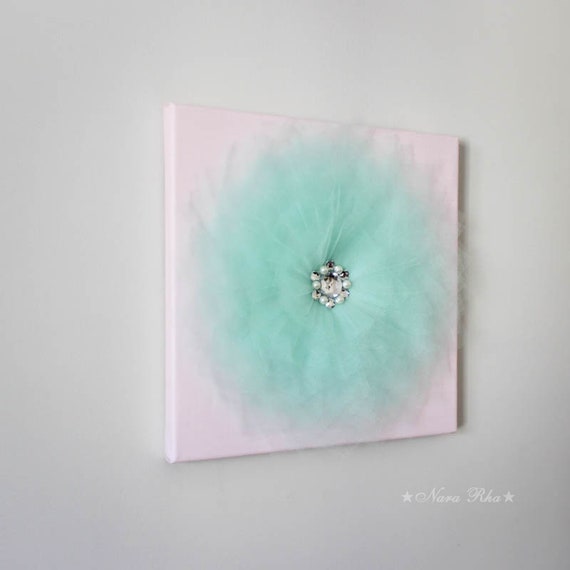 Blush Pink And Mint Flower Wall Hangings Light Pink Nursery Wall Floral Nursery Baptism Decor Baby Girl Nursery Decor Pastel Bedroom