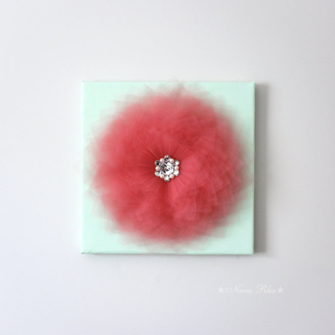 Flower Wall Decor Coral Flower Coral Nursery Decor Floral Etsy