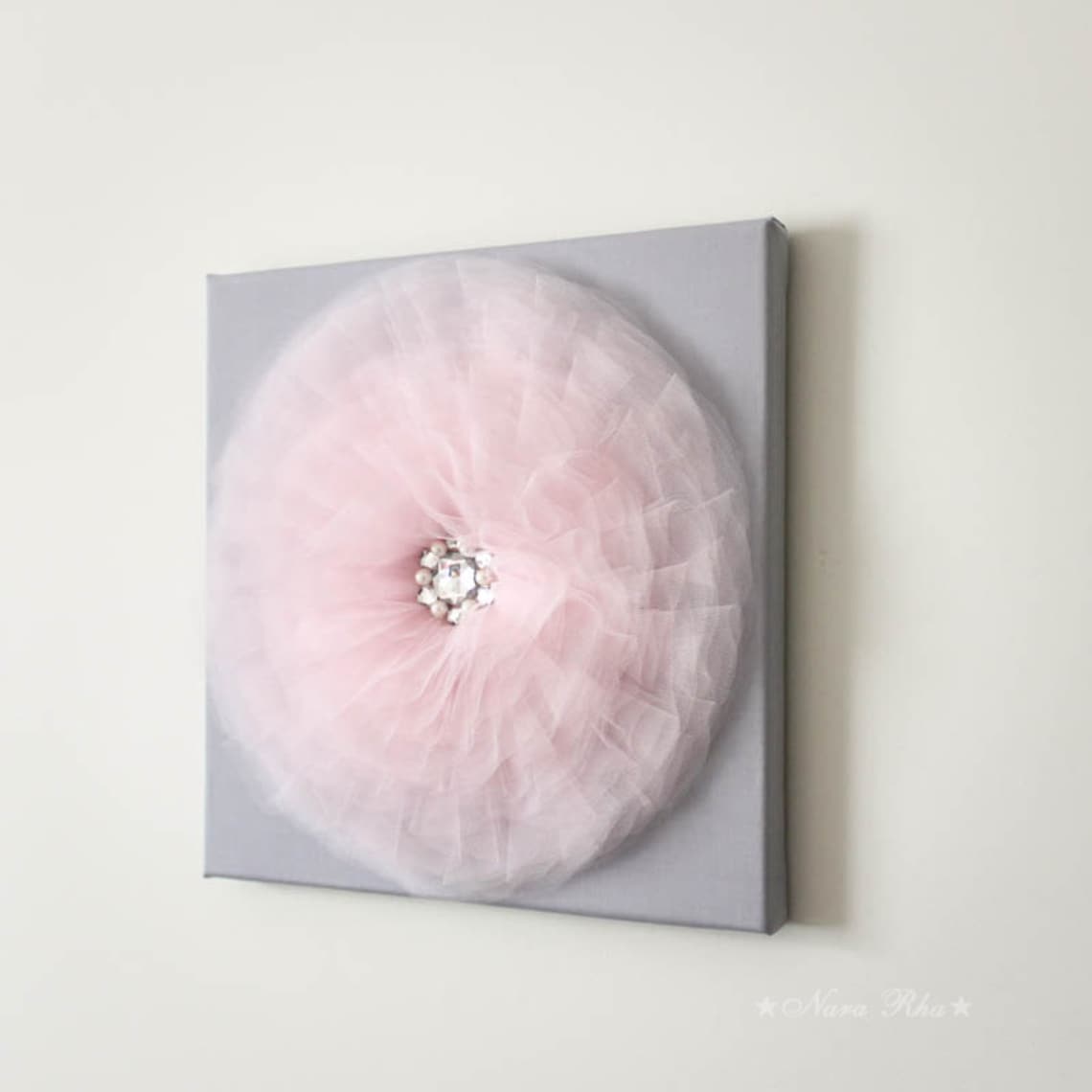 Pink and Gray Flower Wall Art Pink Grey Nursery Decor Pink Etsy