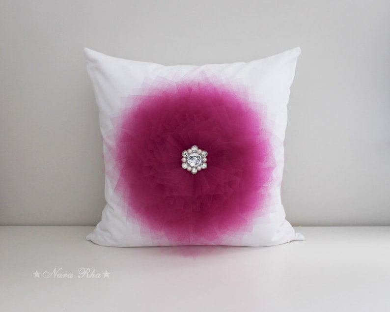 Floral Modern Pillow Cover Fuchsia Pink Flower Fuchsia Etsy