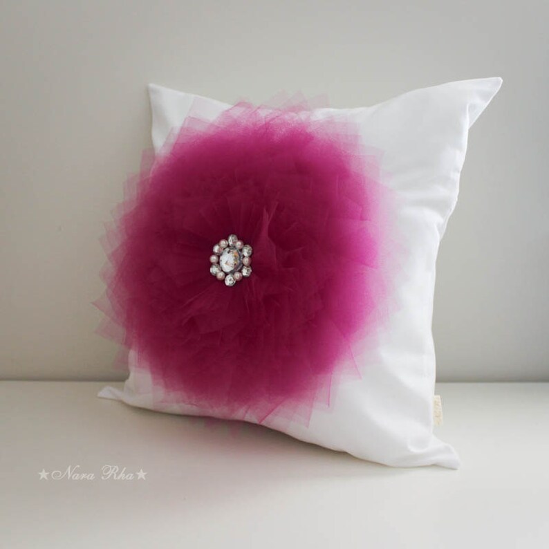 Floral Modern Pillow Cover Fuchsia Pink Flower Fuchsia Etsy