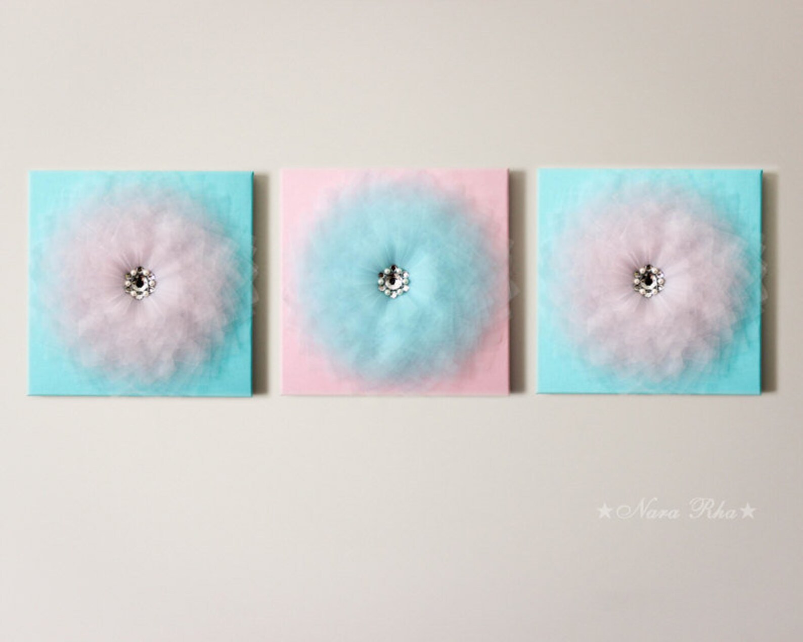 Pink and Blue Flower Wall Hangings Baby Shower Decorations Etsy