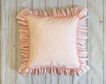 Ruffle Pillow Cover, Ruffle Cushion, Shabby Pillow, Shabby Cushion, Decorative Pillow,