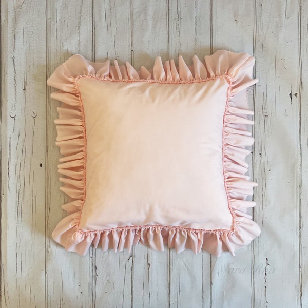 Ruffle Pillow Cover, Ruffle Cushion, Shabby Pillow, Shabby Cushion, Decorative Pillow,