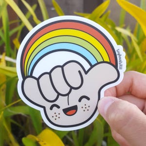 Sticker - Rainbow Shaka - 3" x 3"