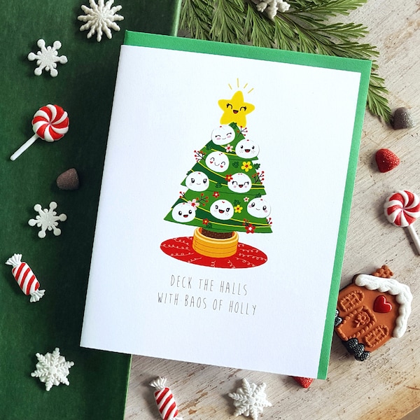 Note Card - Holiday Collection: Baos of Holly - A2