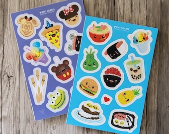 Sticker Sheet - Cute Hawaii & Disney Inspired Foodies 4x6 Vinyl