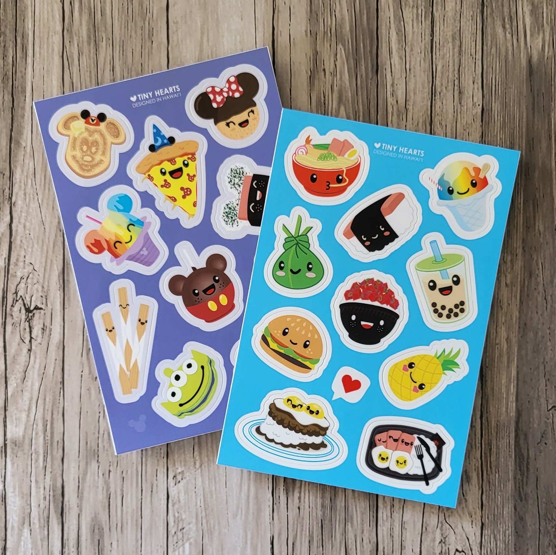 Sticker Sheet - Cute Hawaii & Disney Inspired Foodies 4x6 Vinyl