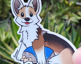 Sticker - Audie the Corgi 3" x 3"