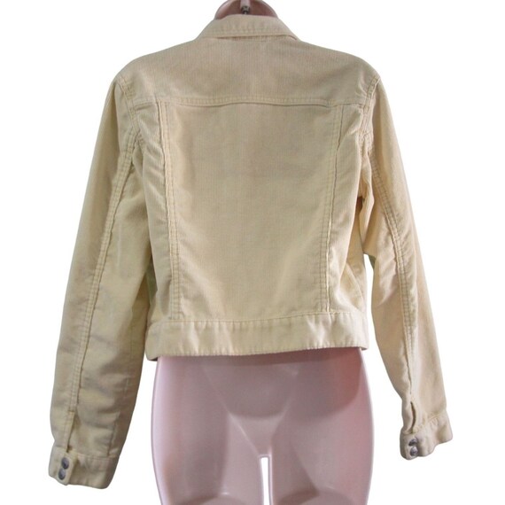Levi's Yellow Corduroy Cropped Jacket Jr Lg Zip Front Small e Red Lable GUC View 4