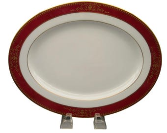 Maroon Noritake China Dinner Set Formal Dining Table Collection