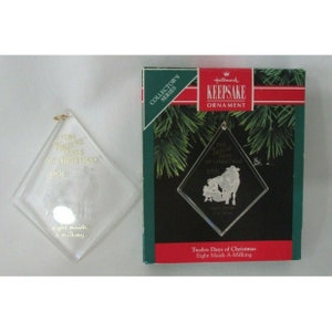 Hallmark Keepsake Ornament Twelve Days of Christmas Eight Maids 1991 Acrylic IOB