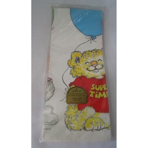 Vintage Hallmark Shirt Tales Border Design Paper Tablecloth In Original Package
