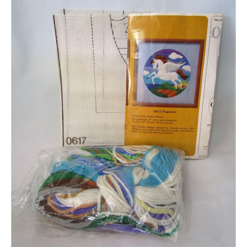 Kit De Broderie Vintage Creative Circle Pegasus 0617 - Laine Persane, Années 80