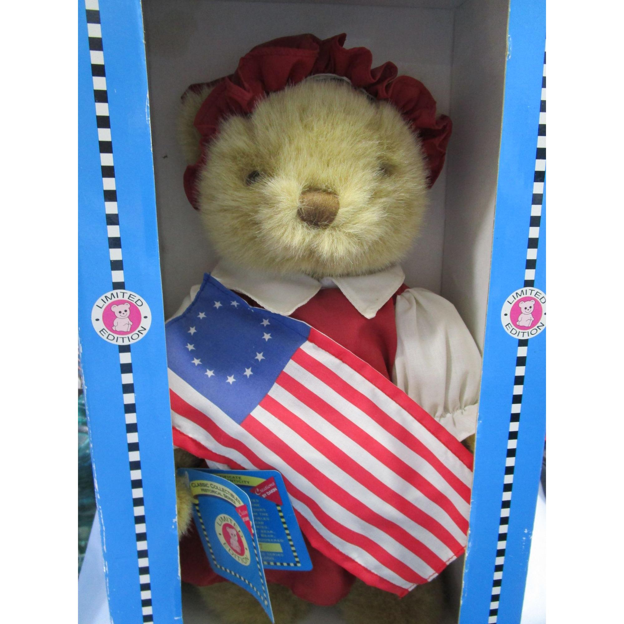 1988’s Vintage US Flag Bear 身長48cm Betsy Ross Style 1776 American Revolution Dakin First Flag Bear