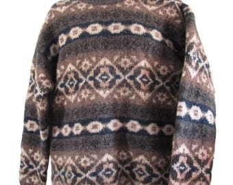 Vintage Abercrombie Fitch El Suéter Grande Suéter M Mezcla De Lana Agujeros GUC