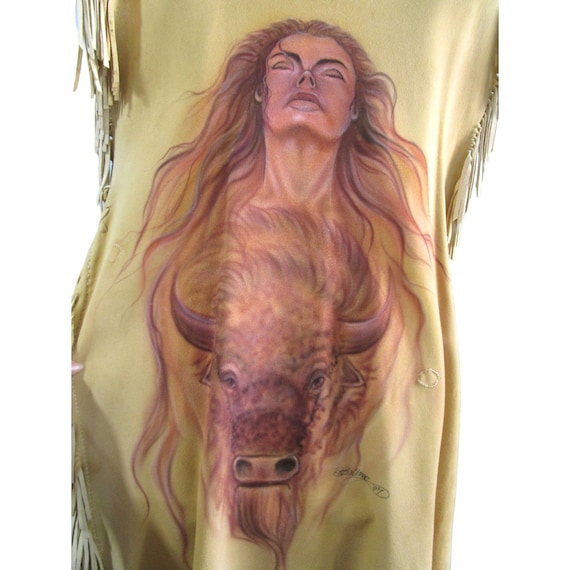 Bert Ballowe Custom Airbrush Buffalo Maiden On Bu… - image 1