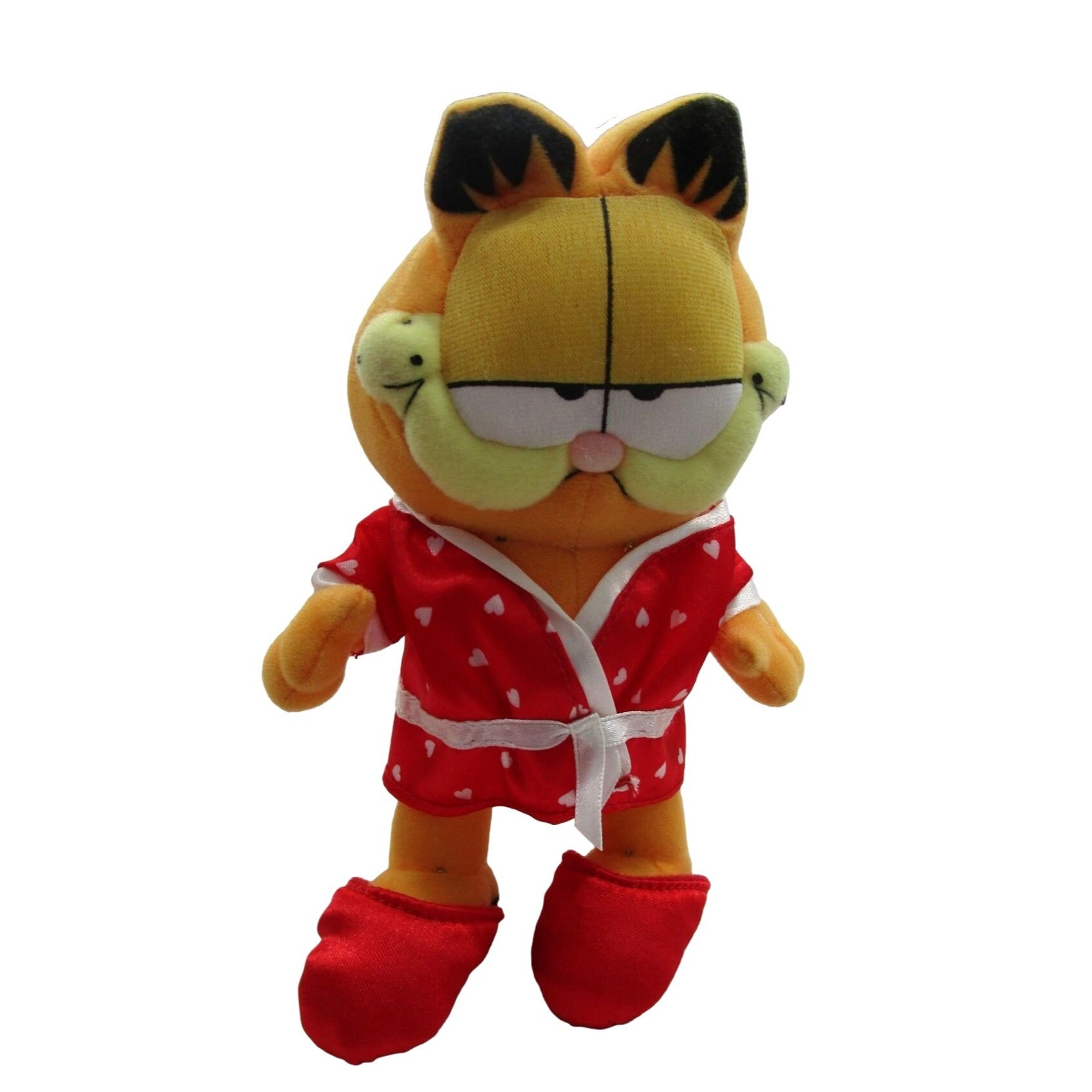 Garfield Small Plush Valentine Red Satin Heart Print Robe Matching