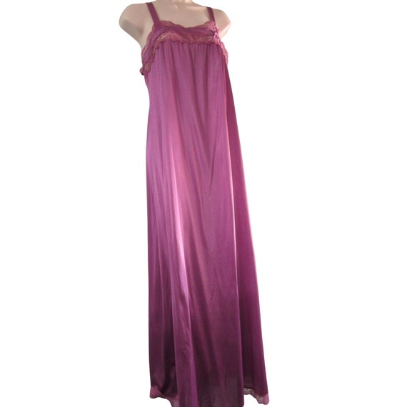 Vintage Flair Purple Plum Chemise Negligee Floral… - image 4