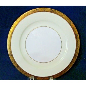Vintage Noritake Goldkin 5675 Luncheon Salad Plate Gold Black Floral 1953 EUC