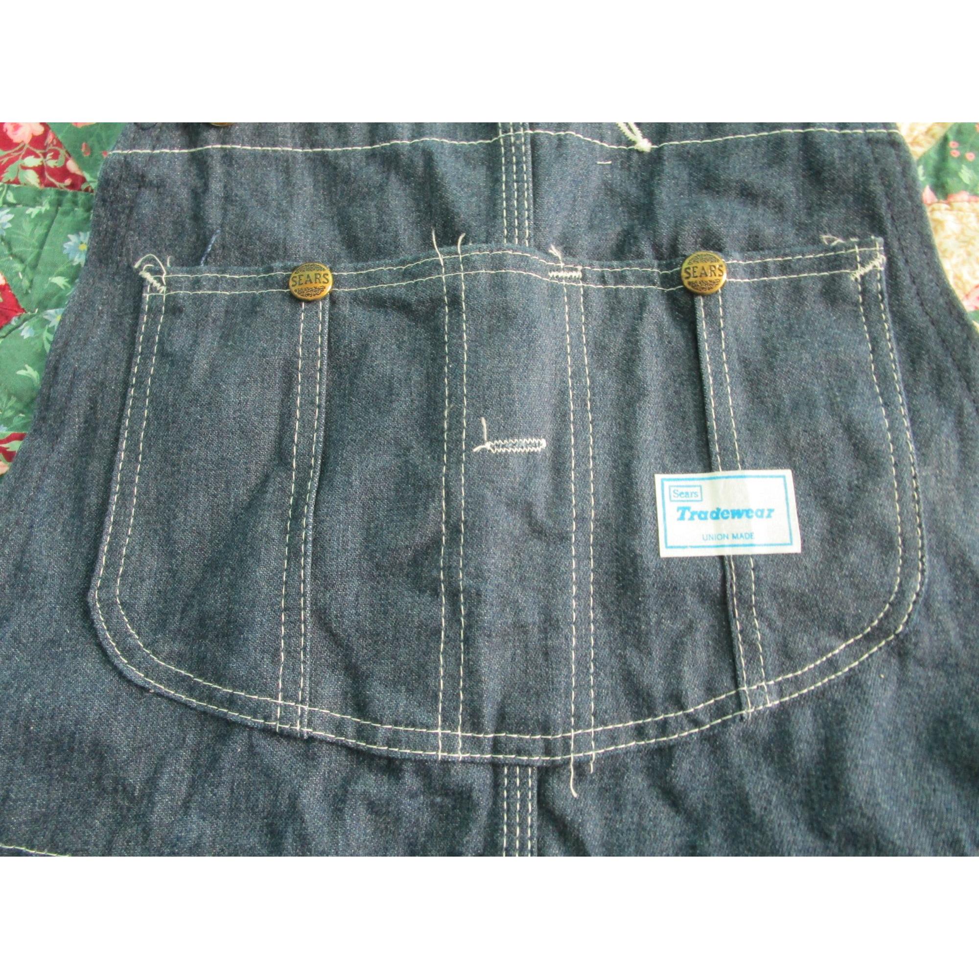 Vintage Sears Tradewear Union Made Denim Overalls 30x30 USA