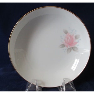 Vintage Noritake Roseville China Coupe Soup Bowl Pink Rose Discontinued 1961-73