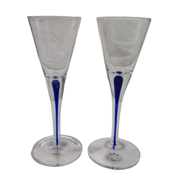 Home Essentials Teardrop Blue Cobalt Stem Cordial NWT Minor  display picture 1