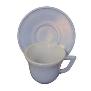 Hazel Atlas Little Hostess Pastel Blue Cup  Saucer For Pretend Tea Parties