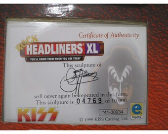 KISS Gene Simmons Rock Headliners XL Figure in Box Certificate