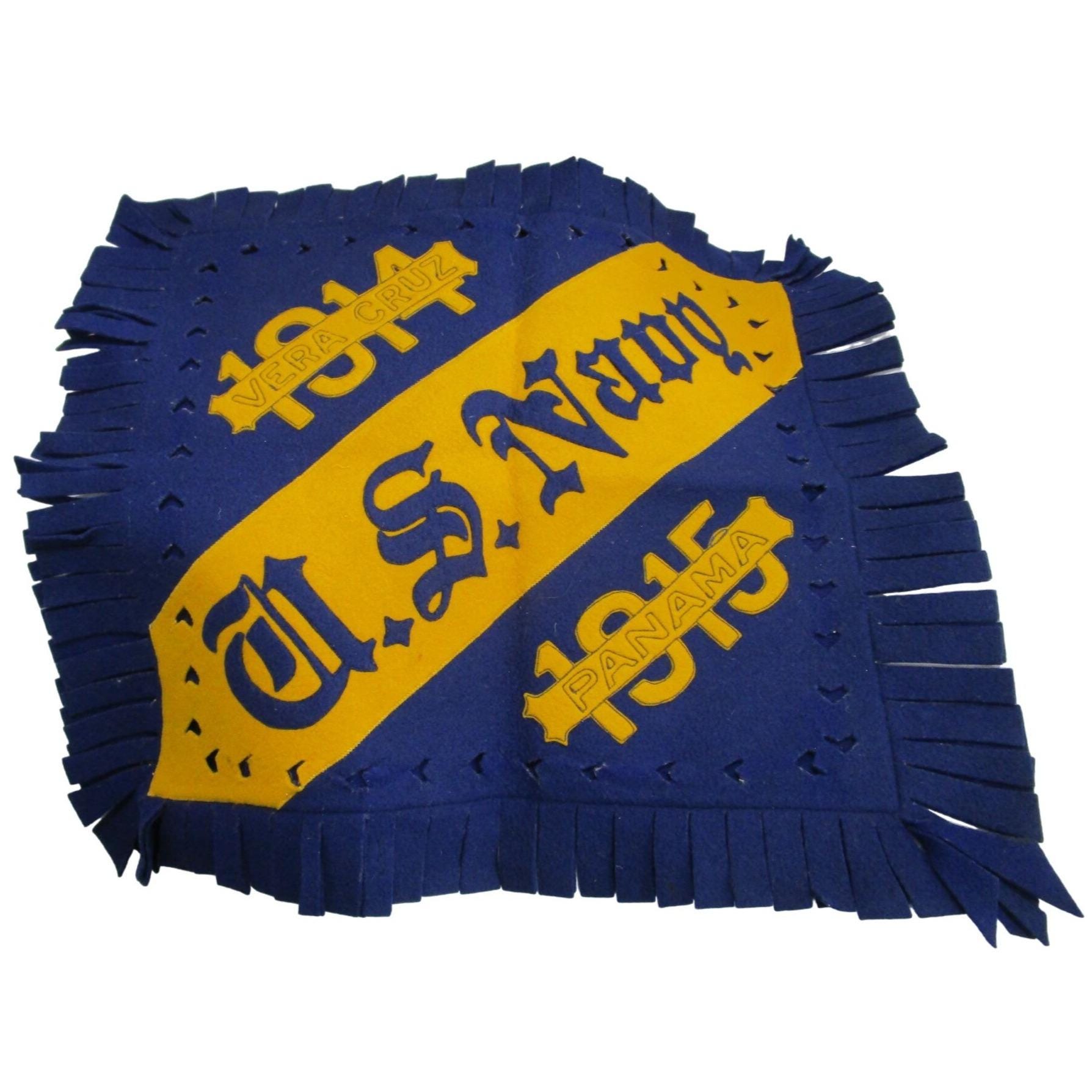 ヴィンテージ アメリカ海軍 1914-1915 ベラ クルス パナマ フェルト