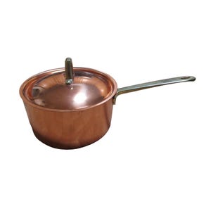 Vintage Revere Ware Copper Stainless Steel Medium Saucepan Lid Spots Unused