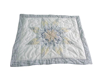 LoneStar Bethlehem Star Pattern Quilted Standard Sham Blue Yellow GUC