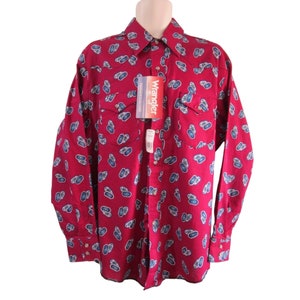 Wrangler Western Wear Button Up Southwest Pattern  Shirt Long Sleeve NWD Mens XL