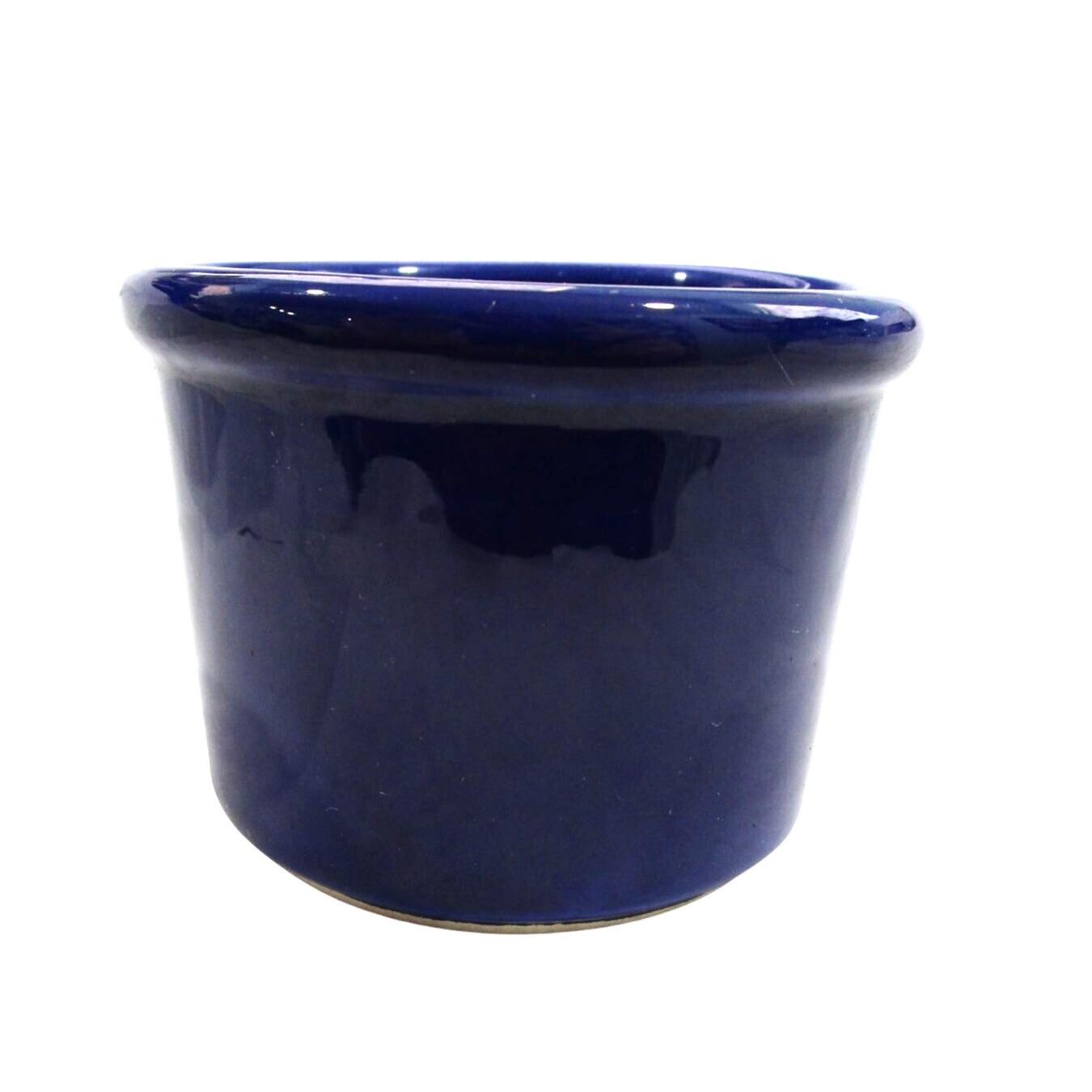 Fenix Research USA Vintage Cobalt Blue Ceramic Crock Chicken