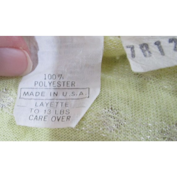 Vintage Baby Dior Layette Yellow White Drawstring Bottom up to