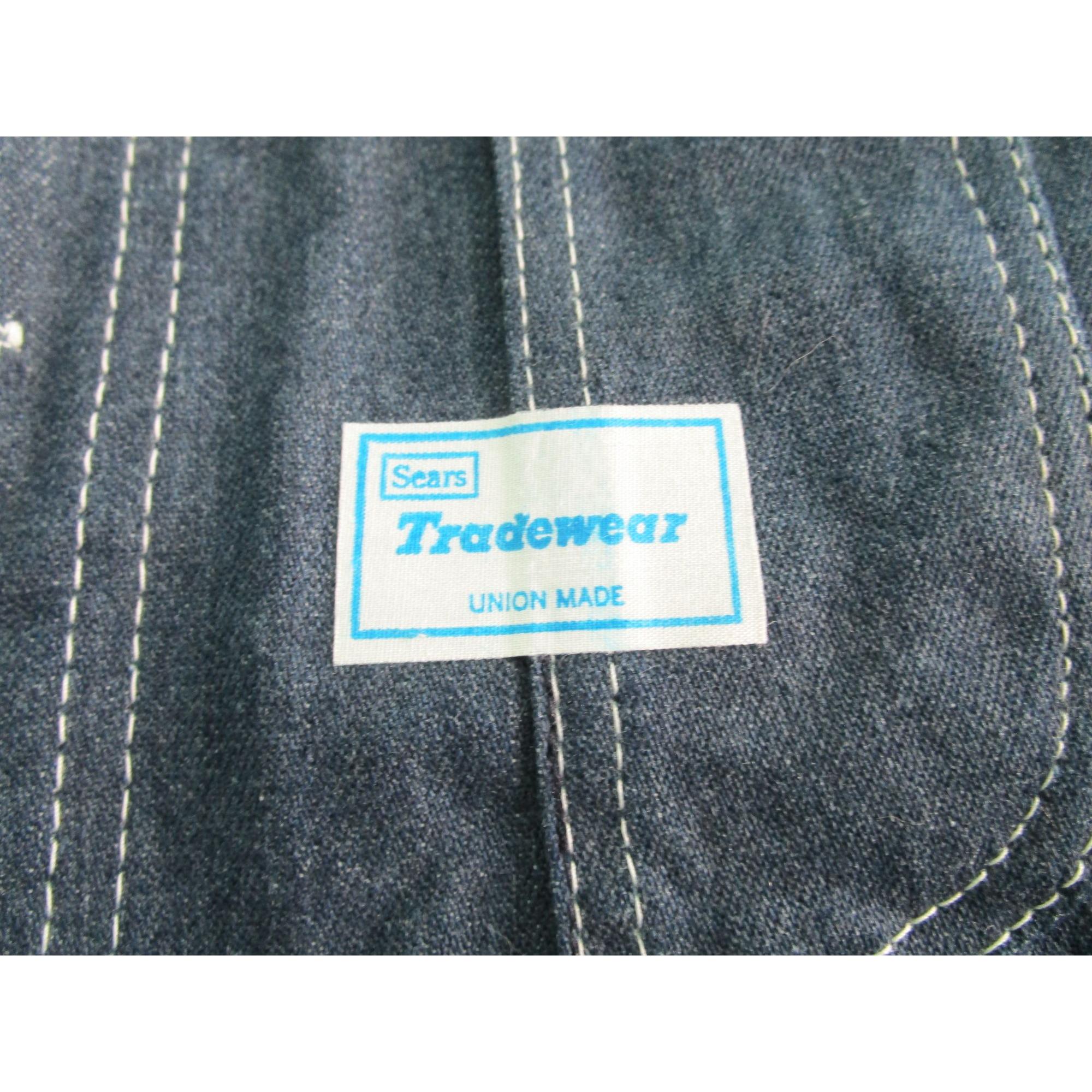 Vintage Sears Tradewear Union Made Denim Overalls 30x30 USA