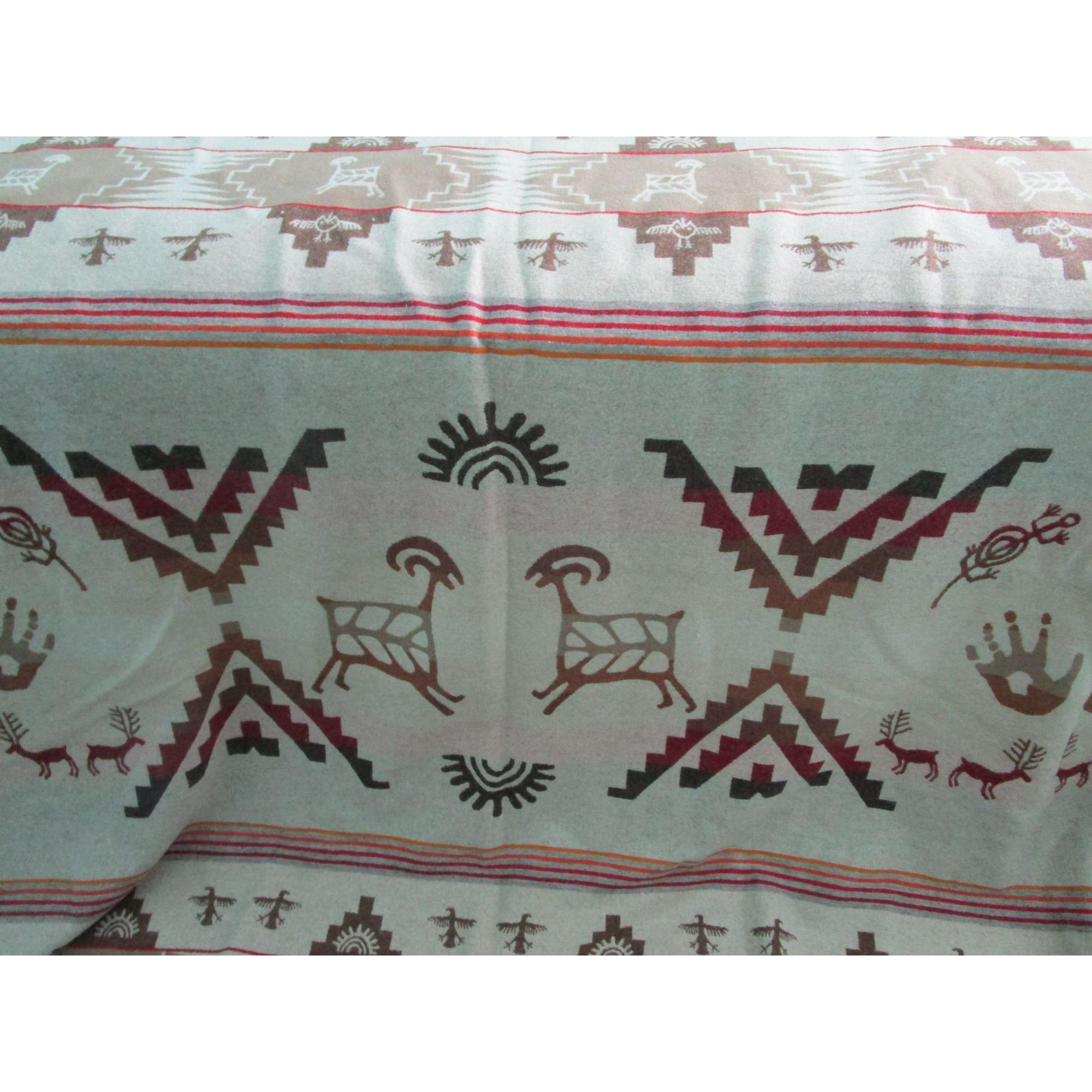 PENDLETON Painted Rock ブランケット Vintage Pendleton Wool Bedspread King Rock Art Petroglyph Earth