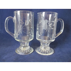 Vintage Princess House Heritage on Highlights Irish Coffee Mug Set of Two