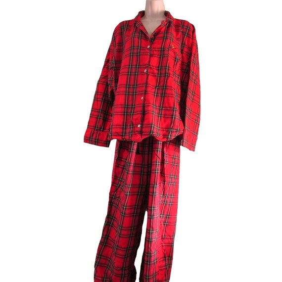 Set pigiama in misto cotone scozzese rosso Victoria's Secret GUC