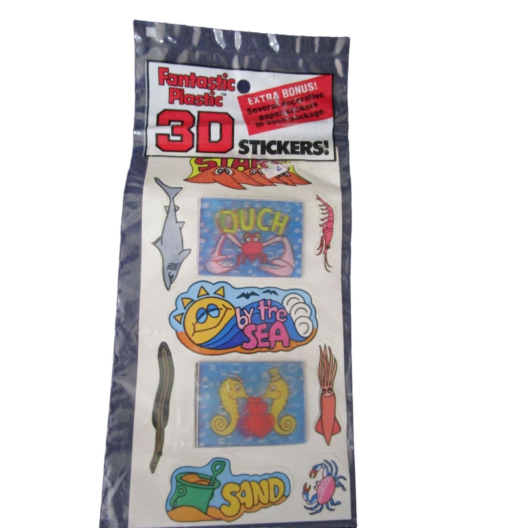 Fantastic Plastic 3D Stickers Extra Bonus Vintage 1983 Gordy Intl ...