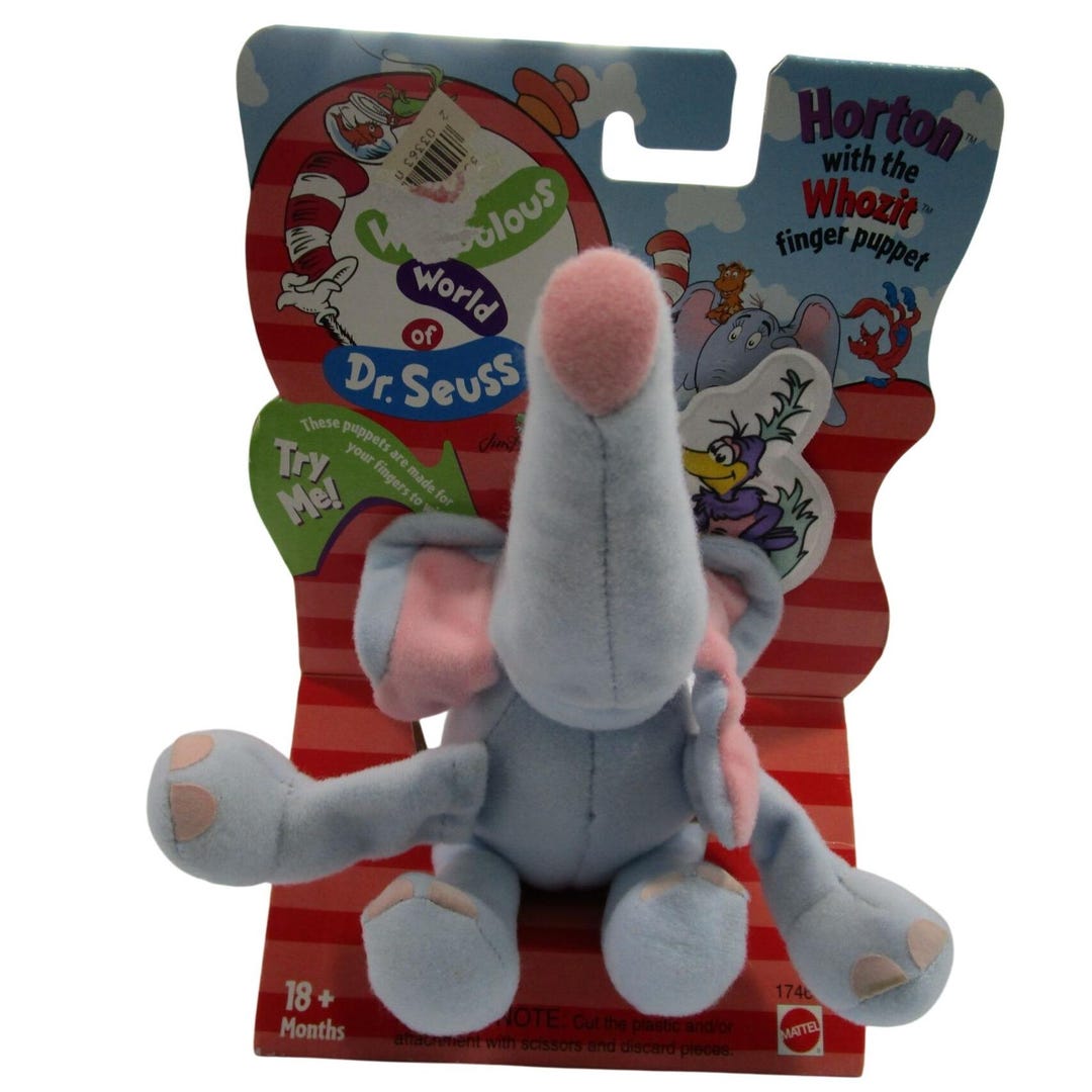 Dr. Seuss Horton With the Whozit Finger Puppet by Mattel - Etsy