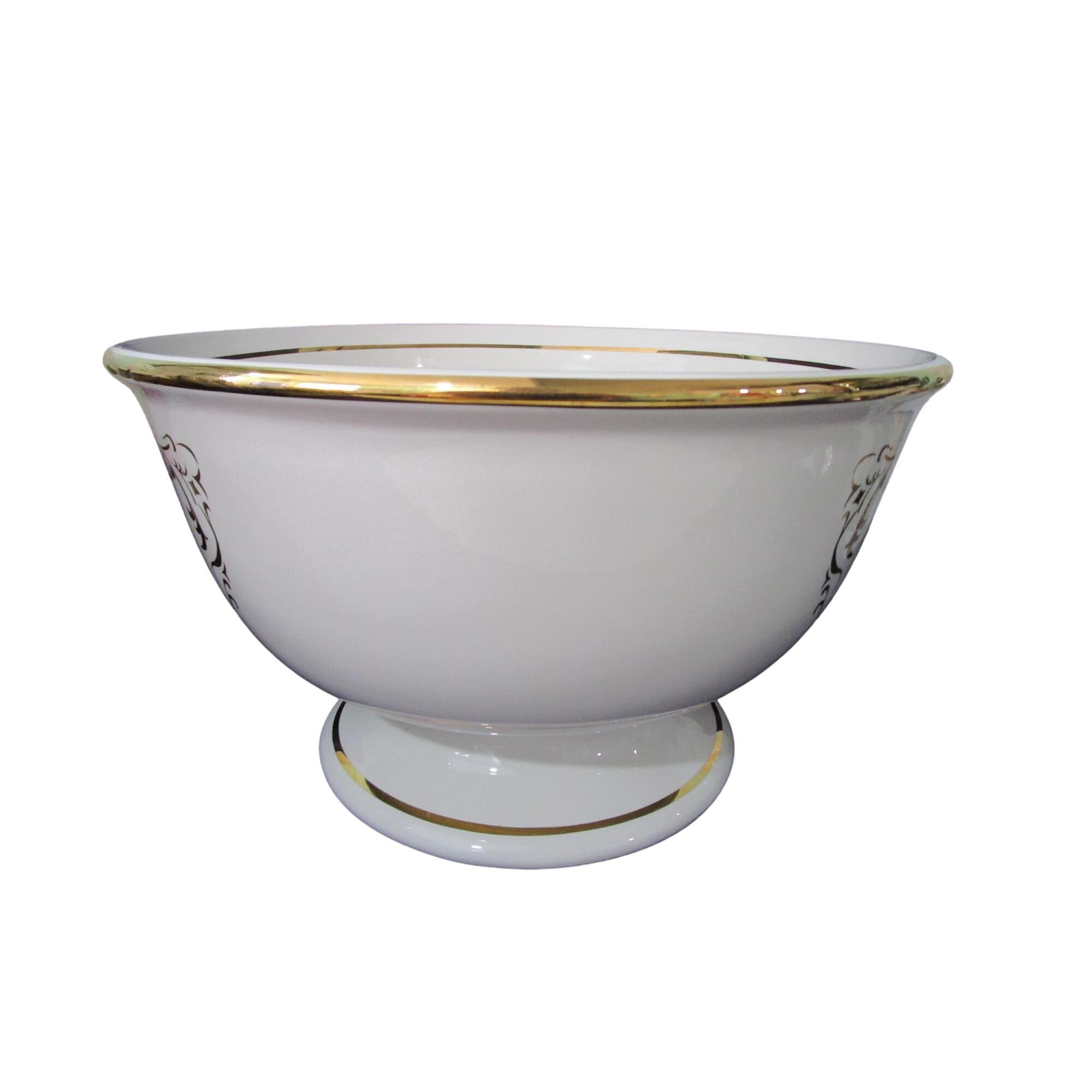 Vintage 1950s Old Crow Whiskey Punch Bowl by Hall China 12