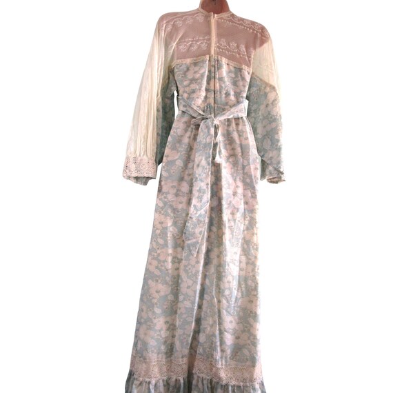 Gunne Sax  by Jessica Blue Floral Lace Fancy Slee… - image 5