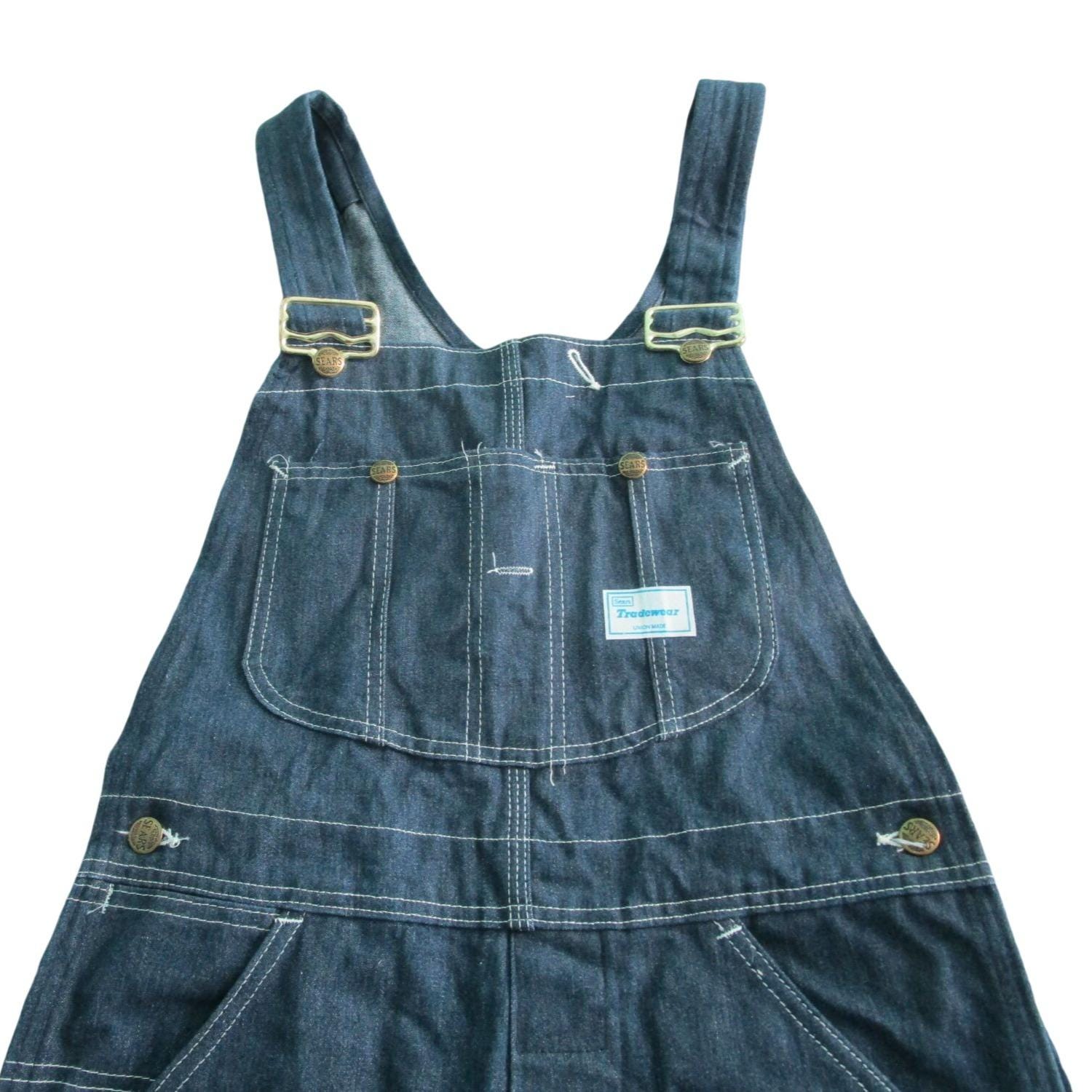 Vintage Sears Tradewear Union Made Denim Overalls 30x30 USA