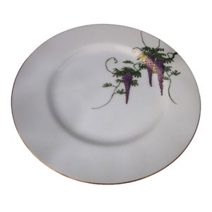 Koshida Wisteria Garland Hand Painted Vintage Luncheon Tea Dessert Plate EUC