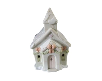 Vintage Precious Moments Enesco Sugar Town Chapel Nightlight Christmas Village GUC
