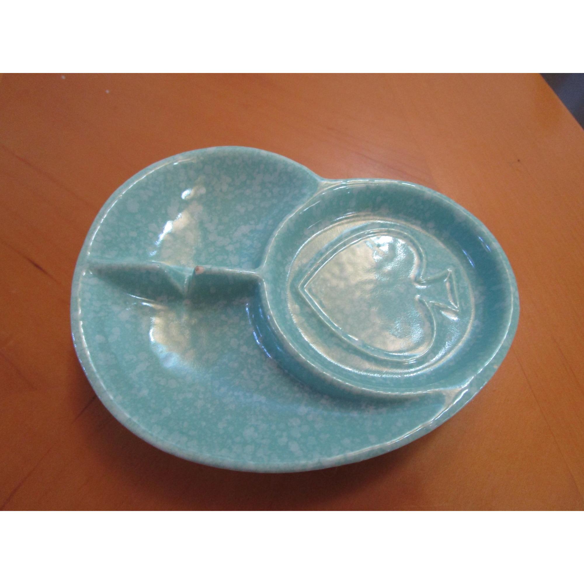 Vintage Shawnee Pottery Bridge Ashtray Set of 4 - Heart Spade Club