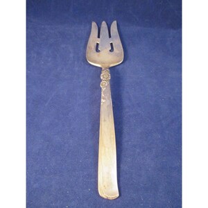 Vintage Oneida Gay Adventure Cold Meat Serving Fork SilverPlate 1955 MidCentury