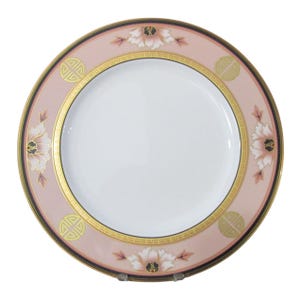 Vintage Noritake Commemoration Dinner Plate Peach Art Deco Retired GUC