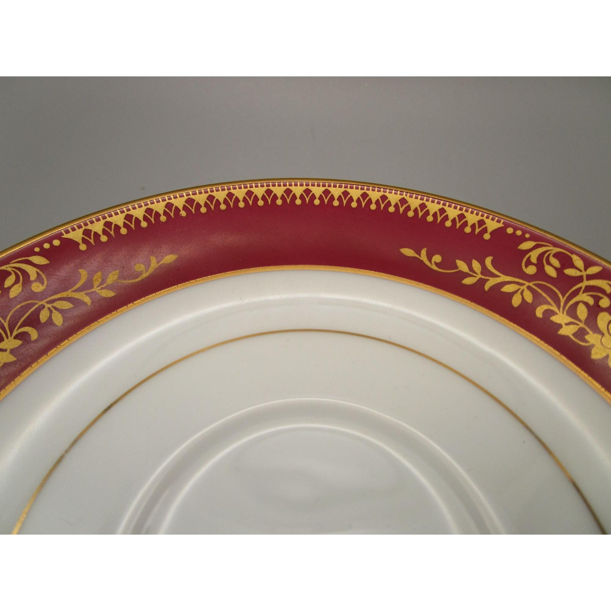 Vintage Noritake Goldmere Demitasse Cup Saucer Gold Floral Maroon